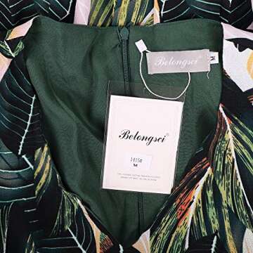 BELONGSCI Women's Summer Dress Sweet V-Neck Half Bell Sleeve Floral Party Short Mini Dress Green Leaf