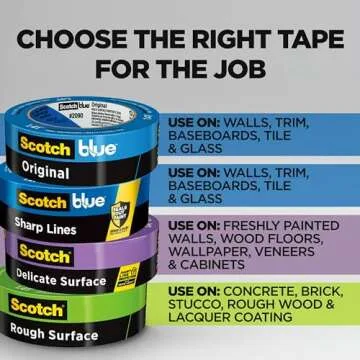 Scotch Rough Surface Extra Strength Painters Tape, 1.5 Inch Wide (1.41 In. X 60 Yds) 1 Roll, Green Tape Protects Surfaces and Removes Easily, Painting Tapes for Indoor and Outdoor Use (2060-36AP)