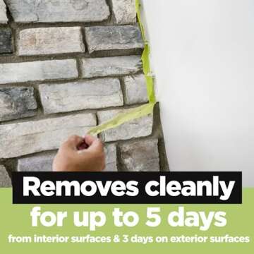 Scotch Rough Surface Extra Strength Painters Tape, 1.5 Inch Wide (1.41 In. X 60 Yds) 1 Roll, Green Tape Protects Surfaces and Removes Easily, Painting Tapes for Indoor and Outdoor Use (2060-36AP)