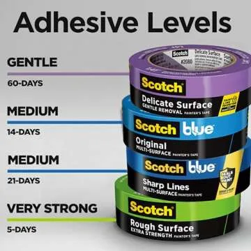 Scotch Rough Surface Extra Strength Painters Tape, 1.5 Inch Wide (1.41 In. X 60 Yds) 1 Roll, Green Tape Protects Surfaces and Removes Easily, Painting Tapes for Indoor and Outdoor Use (2060-36AP)