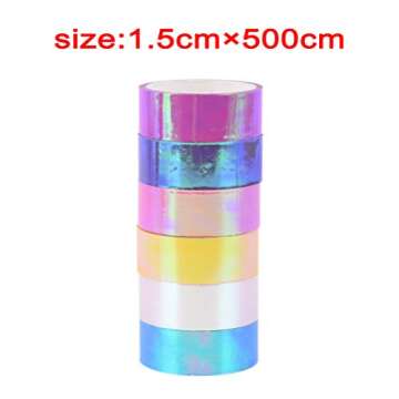 Warmshine 6 Rolls Rhythmic Gymnastics Decoration Holographic Prismatic Glitter Tape Hoops Sticker Color Waterproof Tape Sticker, Each 5M