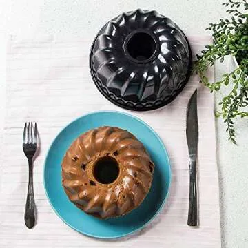 Webake 7 Inch Fluted Tube Pan Non-stick, Heavy Duty Carbon Steel Kugelhopf Cake Baking Mold for 6QT 8QT Insta Pot