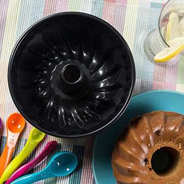 Webake 7 Inch Fluted Tube Pan Non-stick, Heavy Duty Carbon Steel Kugelhopf Cake Baking Mold for 6QT 8QT Insta Pot