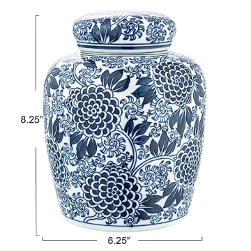 Elegant Ceramic Ginger Jar with Removable Lid for Home Decor