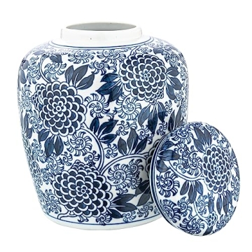 Elegant Ceramic Ginger Jar with Removable Lid for Home Decor