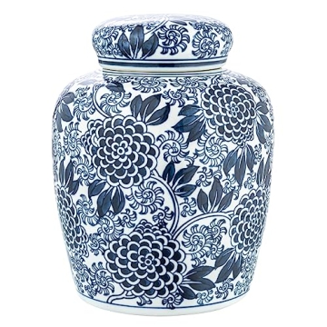 Elegant Ceramic Ginger Jar with Removable Lid for Home Decor