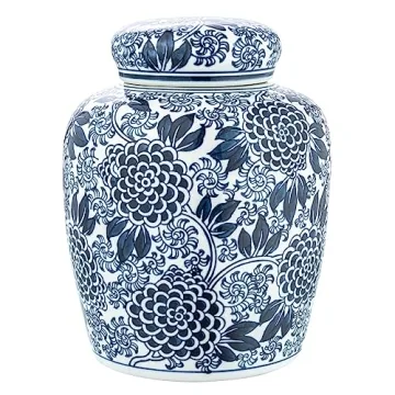 Elegant Ceramic Ginger Jar with Removable Lid for Home Decor