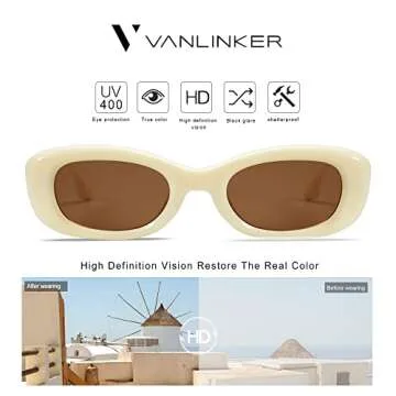 VANLINKER Retro Oval Small Sunglasses for Stylish Protection