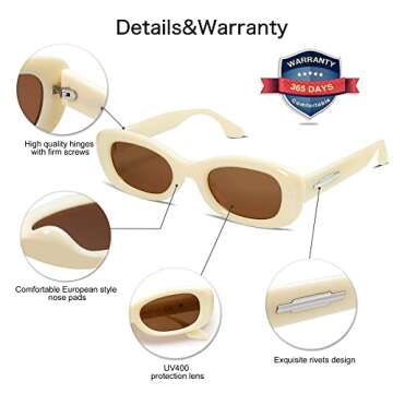 VANLINKER Retro Oval Small Sunglasses for Stylish Protection
