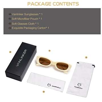 VANLINKER Retro Oval Small Sunglasses for Stylish Protection
