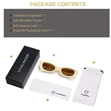VANLINKER Retro Oval Small Sunglasses for Stylish Protection