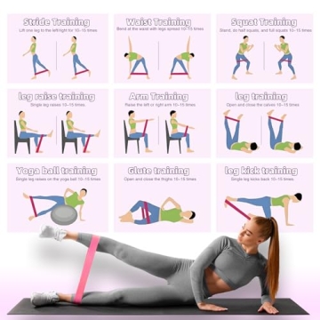 Resistance Loop Exercise Bands Exercise Bands for Home Fitness, Stretching, Strength Training, Physical Therapy,Elastic Workout Bands for Women Men Kids, Set of 5 (Assorted)