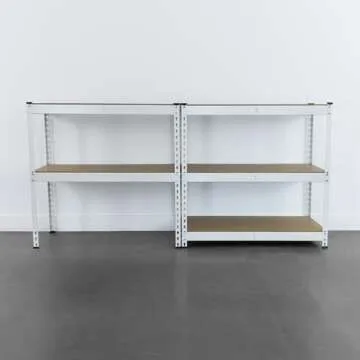 MonsterRax Modular Garage Shelving - 5 Tier Storage Shelves, Tall Metal Rack Shelves for Storage, Heavy Duty Steel Shelf Organizer for Garage, Or Kitchen Pantry (White, 18" x 36" x 72")
