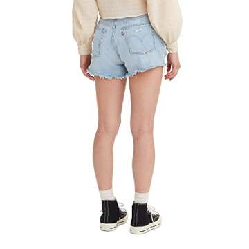 Levi's Women's 501 Original Shorts, Medium Indigo-Destructed, 24