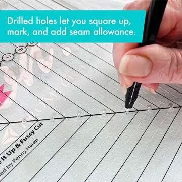 Creative Grids 14-1/2in Square Quilt Ruler for Fussy Cutting