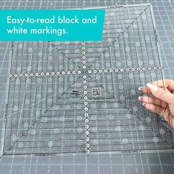 Creative Grids 14-1/2in Square Quilt Ruler for Fussy Cutting