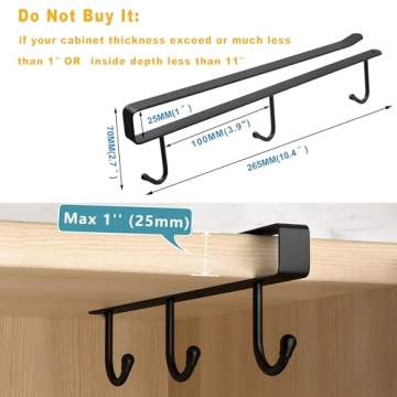 ECROCY Under Cabinet Mug Holder - Stylish Space Saver