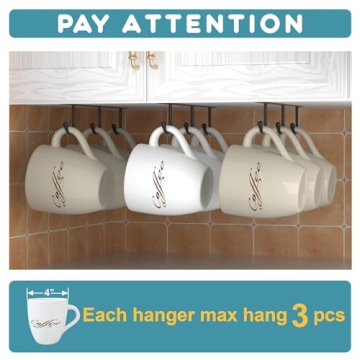 ECROCY Under Cabinet Mug Holder - Stylish Space Saver