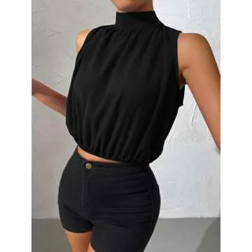 SOLY HUX Women's Stylish Halter Tops for Summer Wear