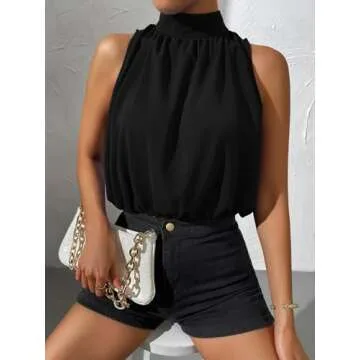 SOLY HUX Women's Stylish Halter Tops for Summer Wear