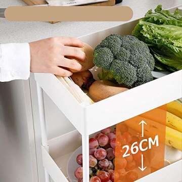 Flesser 4 Tier Heavy Duty Rolling Utility Cart with Wheels