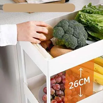 Flesser 4 Tier Heavy Duty Rolling Utility Cart with Wheels