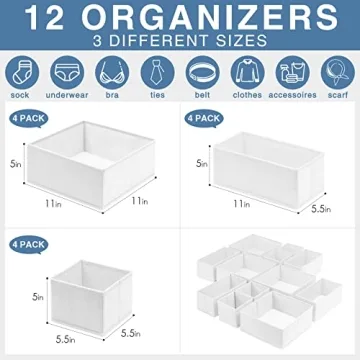 Criusia 12 Pack Drawer Organizer - Stylish Storage Solutions
