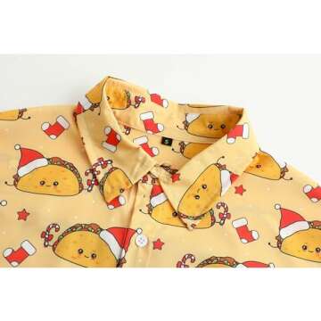 Funny Christmas Vacation Shirts for Men Casual Button Down Ugly Christmas Hawaiian Shirts