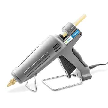 AdTech Industrial Strength High-Output Hot Melt Glue Gun Kit, Grey, 200W, Plus 85 Clear Glue Sticks