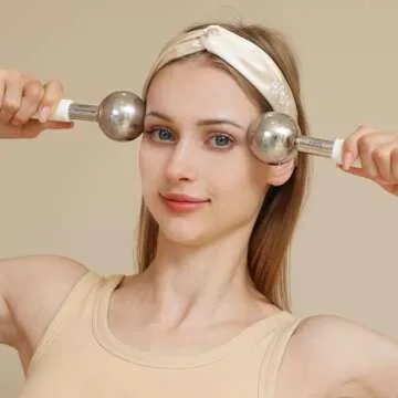 pfefe Ice Globes for Face & Eyes, Unbreakable Stainless Steel Cryo Sticks for Beauty Routines, Facials Cold Roller Cooling Globes for Puffiness, Wrinkles, Dark Circles, Headaches