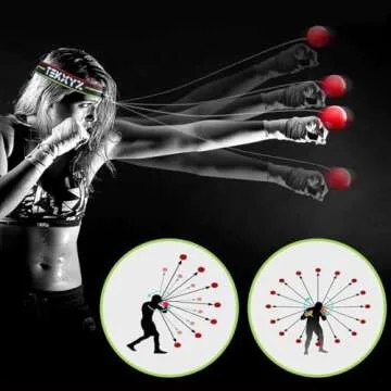 TEKXYZ Boxing Reflex Ball, 2 Difficulty Levels Boxing Ball with Headband, Perfect for Reaction, Agility, Punching Speed, Fight Skill and Hand Eye Coordination Training