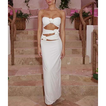 Stylish Women 3D Flower Halter Midi Dress for Every Occasion