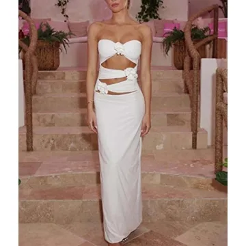 Stylish Women 3D Flower Halter Midi Dress for Every Occasion