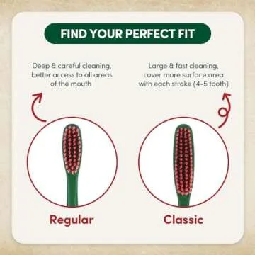 Euthymol] Classic Toothbrush, Large - Full Head, Soft Bristle Triple Curve Manual Toothbrush for Maximum, Efficient Cleaning and Sensitive Gums and Teeth