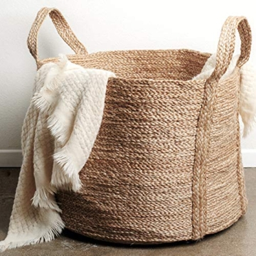 GooBloo Extra Large Handmade Jute Storage Basket