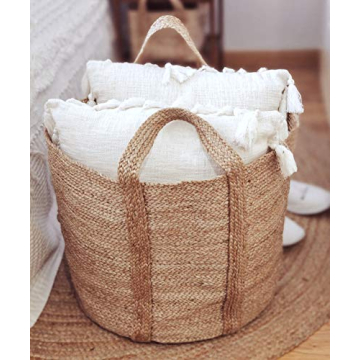 GooBloo Extra Large Handmade Jute Storage Basket
