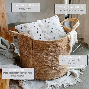 GooBloo Extra Large Handmade Jute Storage Basket