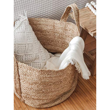GooBloo Extra Large Handmade Jute Storage Basket