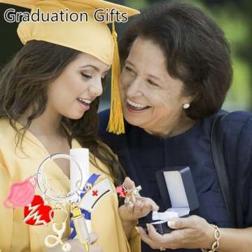 ownmysty Nurse Gifts for Women Keychain, Nurse Christmas Gifts Nurse Accessories for Work Nursing Nurses Week Gifts Nurse Appreciation Gifts Nursing Coworker Gift for New Nurses Bag, Pink