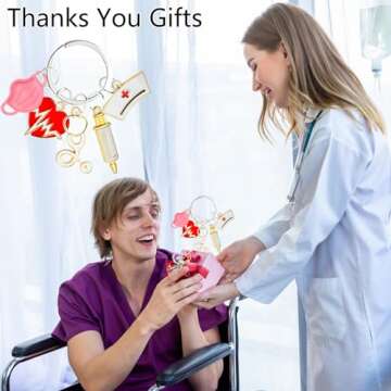 ownmysty Nurse Gifts for Women Keychain, Nurse Christmas Gifts Nurse Accessories for Work Nursing Nurses Week Gifts Nurse Appreciation Gifts Nursing Coworker Gift for New Nurses Bag, Pink