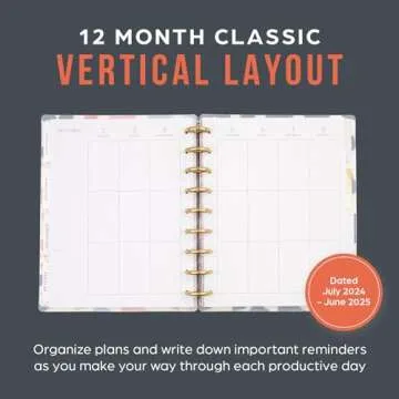 Happy Planner Disc-Bound Mid-Year 12-Month Vertical Planner, Academic Planner July 2024–June 2025,...