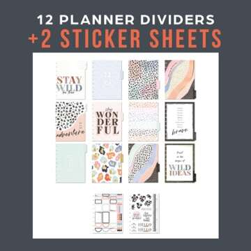 Happy Planner Disc-Bound Mid-Year 12-Month Vertical Planner, Academic Planner July 2024–June 2025, Classic-Size Planner for School, Colorful Leopard, 72 Pages, 12 Dividers, 2 Sticker Sheets, 7" x 9 3/4"