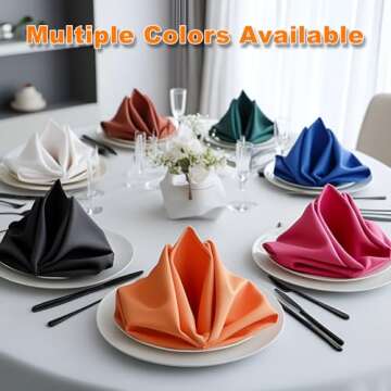 Cieltown Beige Cloth Napkins 1-Dozen, Solid Washable Fabric Napkins Set of 12, Perfect for Weddings, Parties, Holiday Dinner (17 x 17-Inch, Beige)