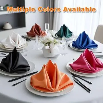 Cieltown Beige Cloth Napkins 1-Dozen, Solid Washable Fabric Napkins Set of 12, Perfect for Weddings, Parties, Holiday Dinner (17 x 17-Inch, Beige)