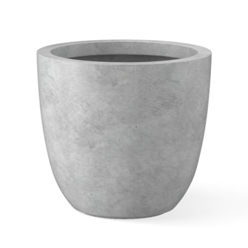 Kante 18 Inch Round Concrete Planter Indoor Outdoor Large Pot