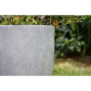 Kante 18 Inch Round Concrete Planter Indoor Outdoor Large Pot