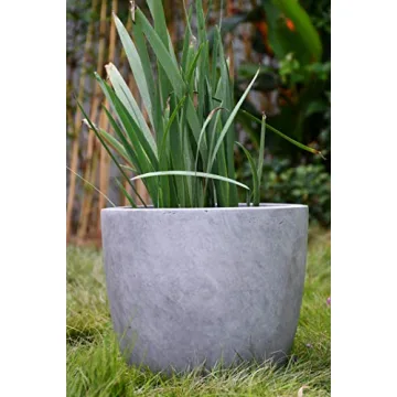 Kante 18 Inch Round Concrete Planter Indoor Outdoor Large Pot