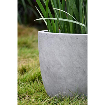 Kante 18 Inch Round Concrete Planter Indoor Outdoor Large Pot