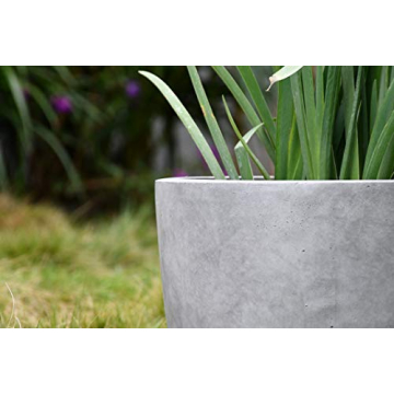 Kante 18 Inch Round Concrete Planter Indoor Outdoor Large Pot