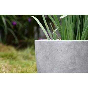 Kante 18 Inch Round Concrete Planter Indoor Outdoor Large Pot